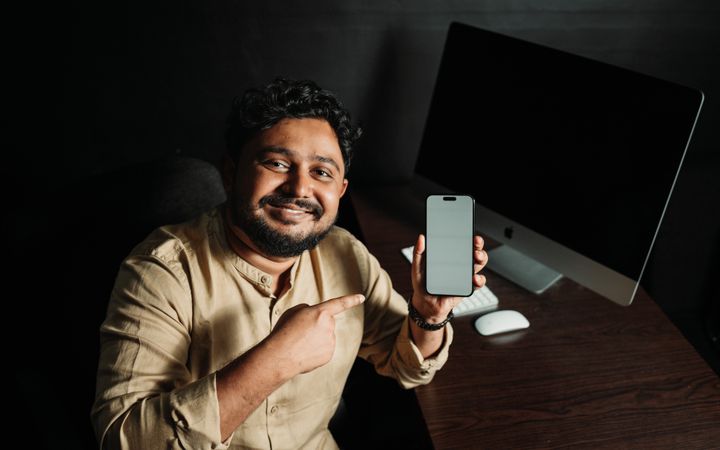 A founder showing the app he has just launched