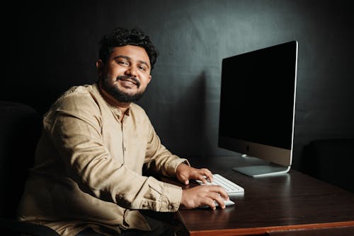 Man Working on a Computer 