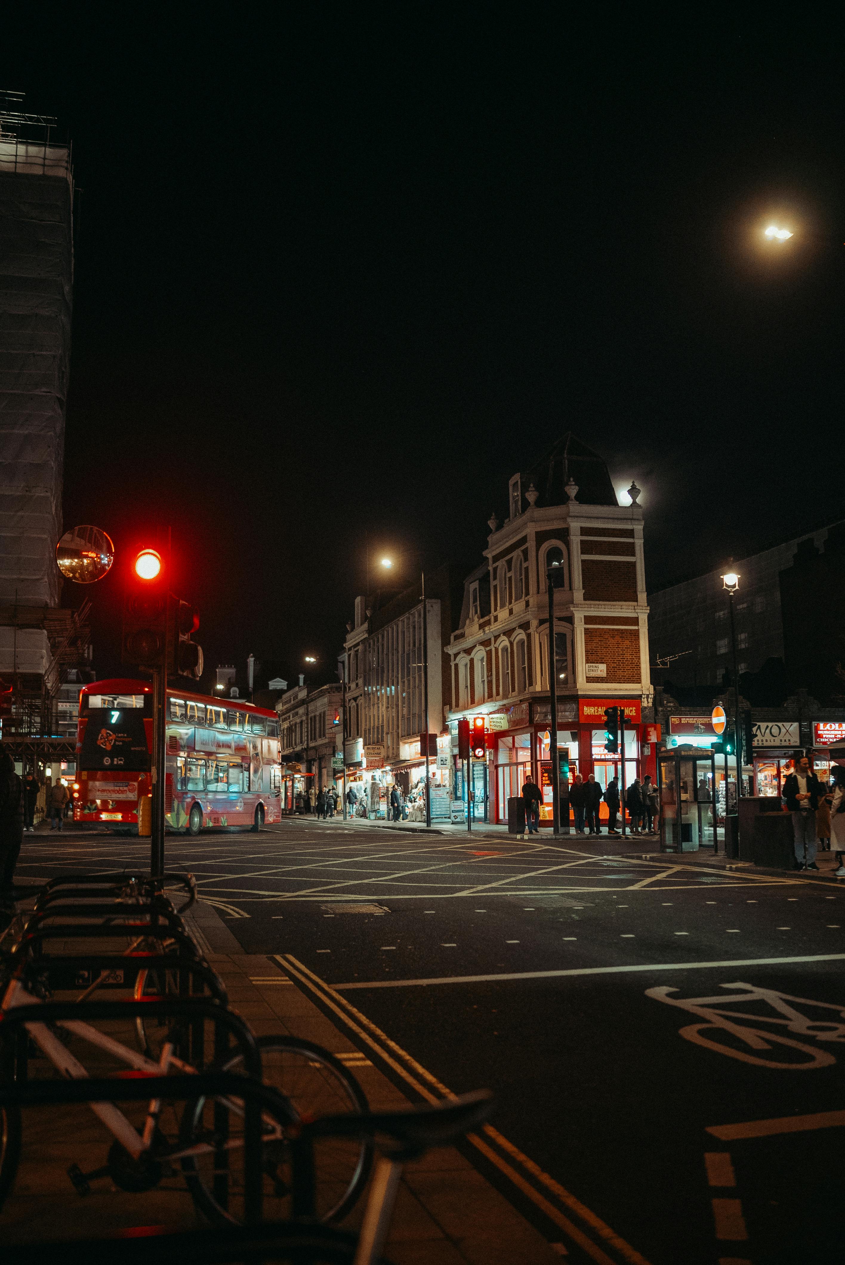 Grayscale Photography of Double Deck Bus on Road · Free Stock Photo