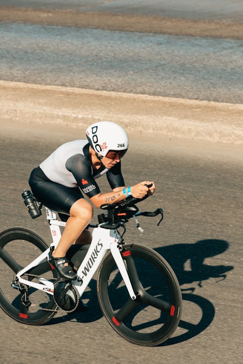 Man Riding a Bike on a Championship 