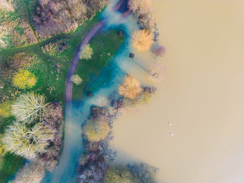 Kostnadsfri bild av flod, Flygfotografering, katastrof
