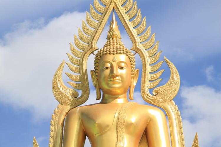 A Giant Golden Statue Of Buddha 