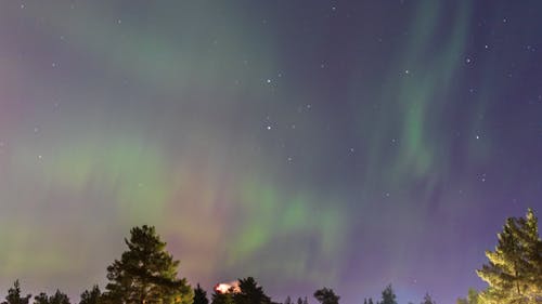 aurora australis, Aurora borealis, gece içeren Ücretsiz stok fotoğraf