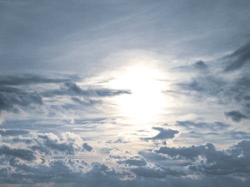 View of the Sky with Clouds and Bright Sunlight 