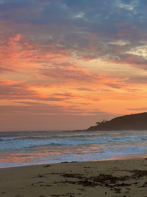 Ocean Shore at Sunset