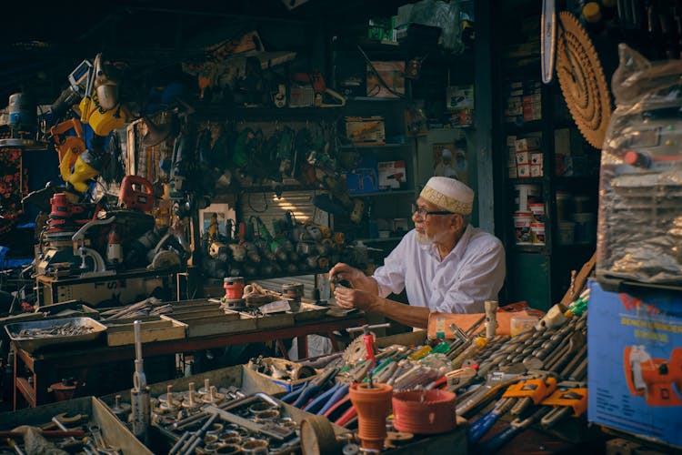 Man Working At Hardware Store