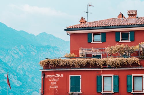 Restaurant Building with Patio Overlooking Mountains