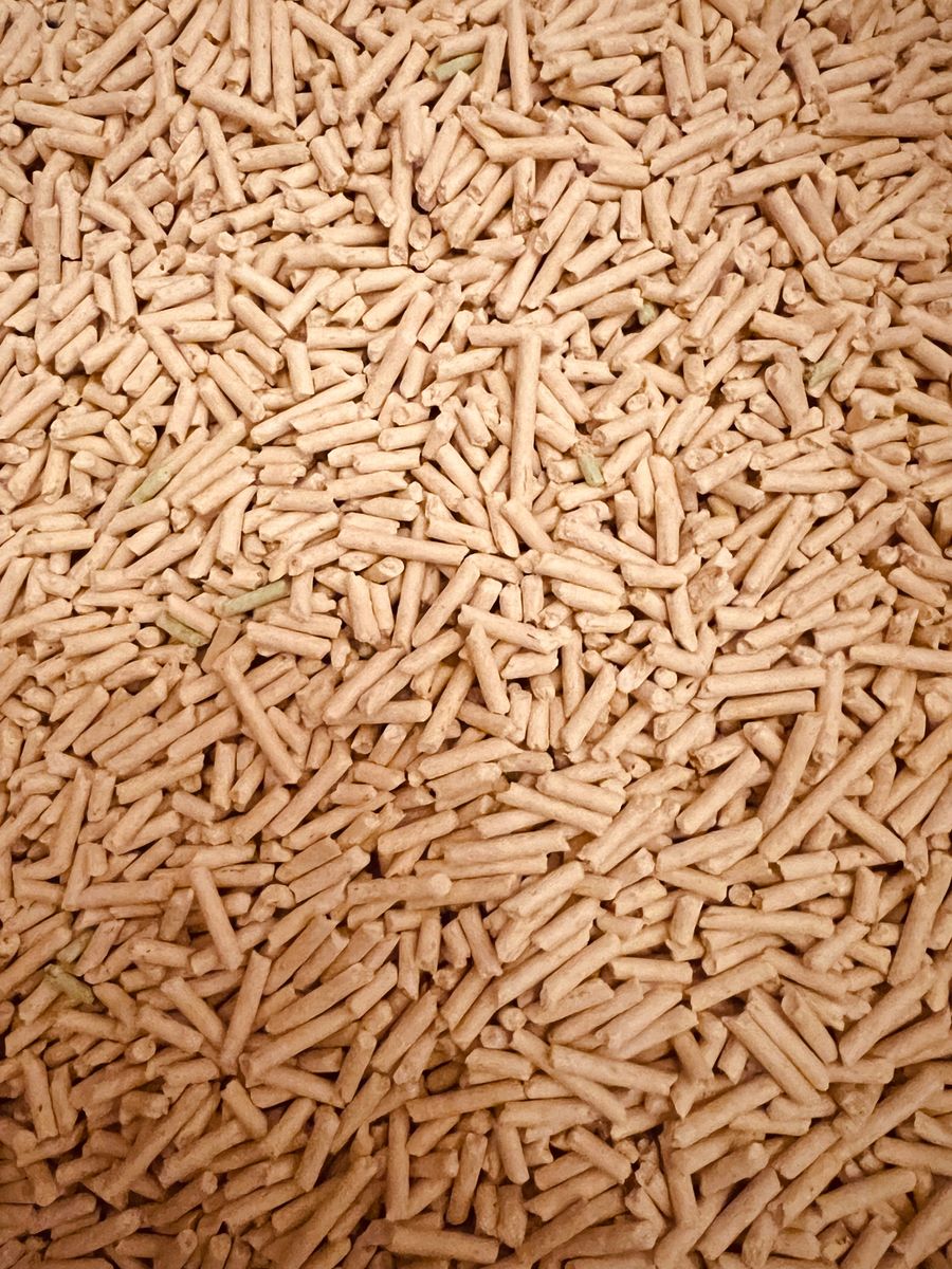 Wood pellets close up