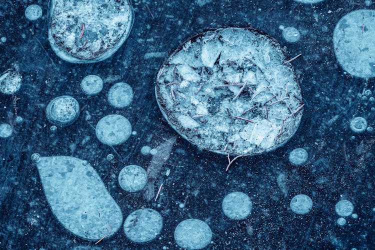 Close Up Of Frozen Ice Surface