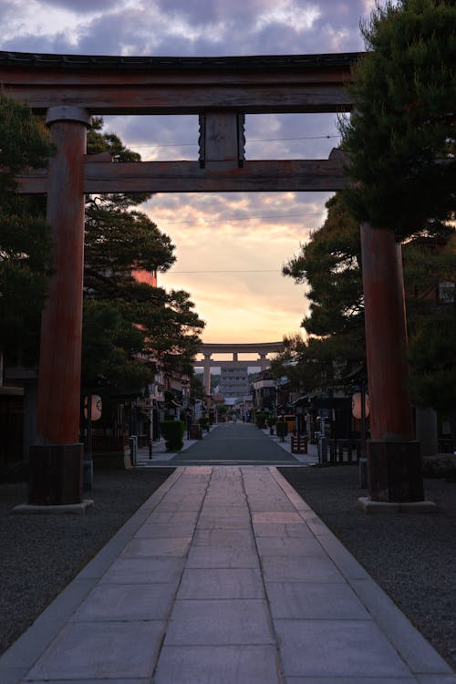 Pavement under Torii Gates in Japan 