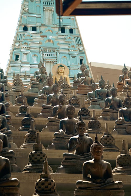 Buddha Statues at Gangaramaya Temple in Colombo Sri Lanka