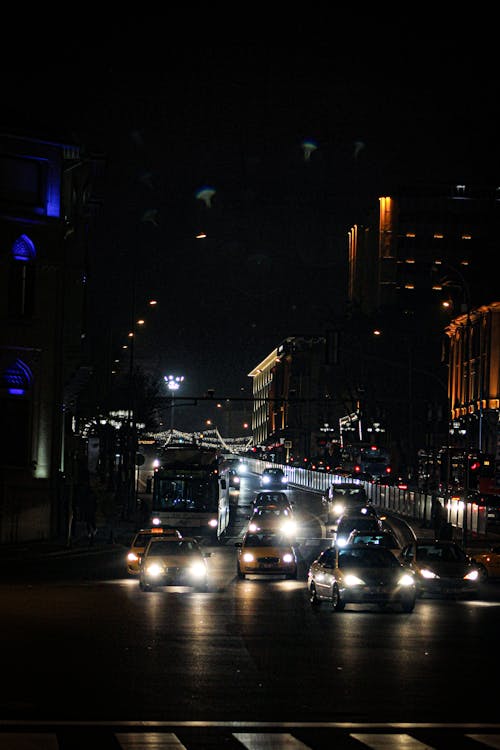 Traffic in City at Night