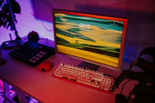 Free A Monitor on a Desk Stock Photo