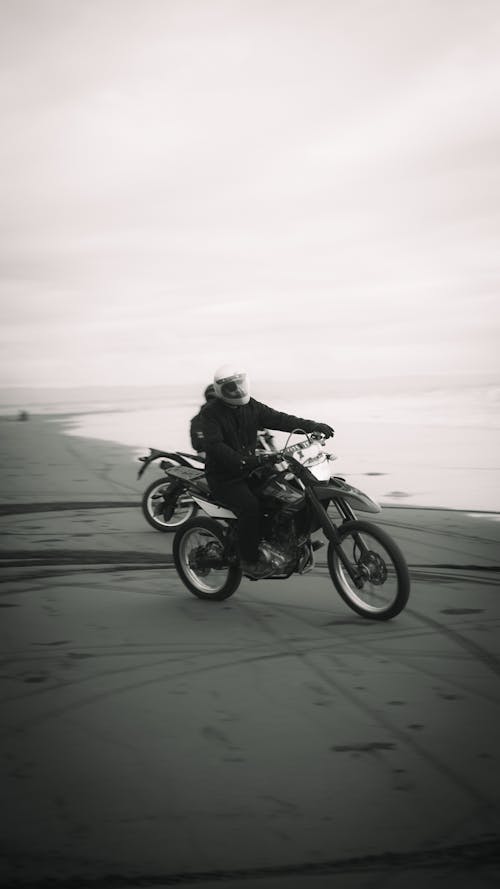 Motorcyclist on Beach