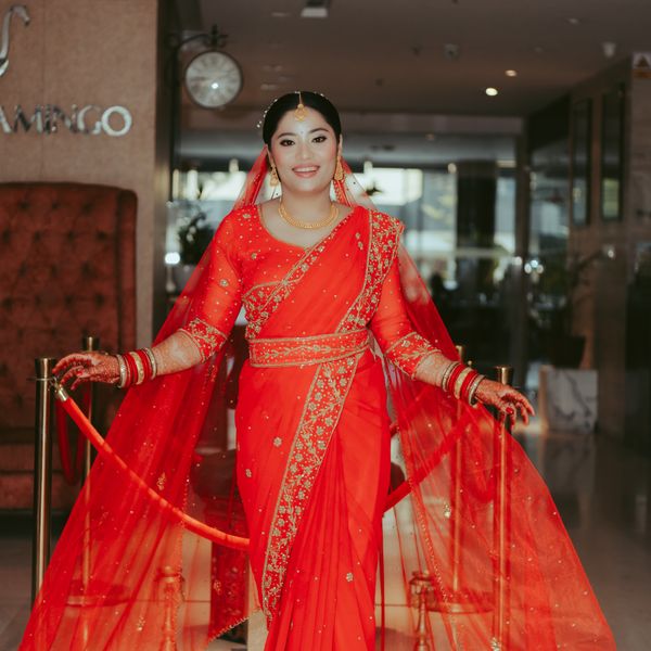 Bride in red saree