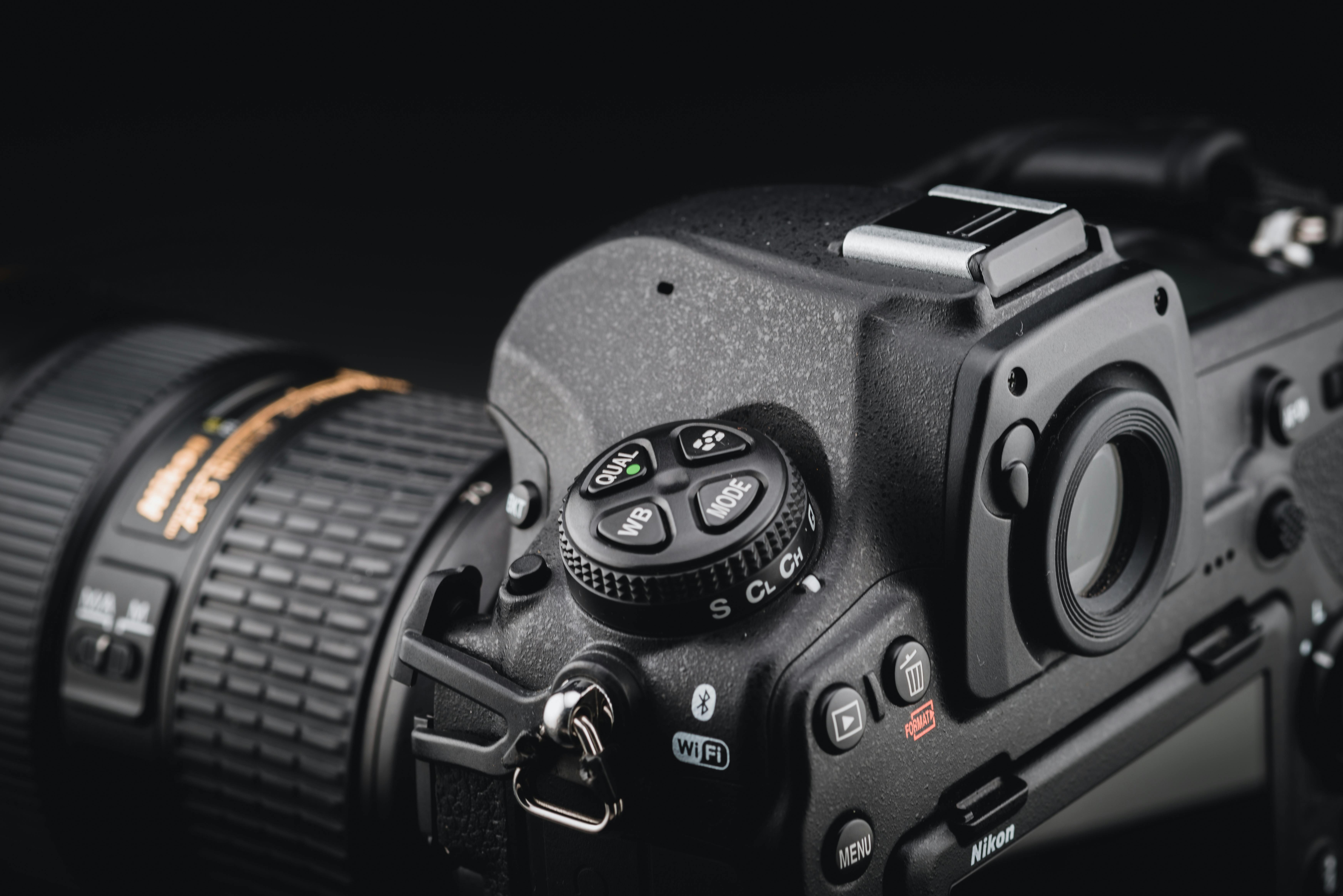 Free Detailed close-up of a DSLR camera, highlighting its controls. Stock Photo