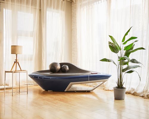 Interior of a Room with Minimalist Decoration and a Futuristic Sofa 