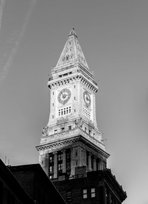 Custome House Tower in Boston in Black and White