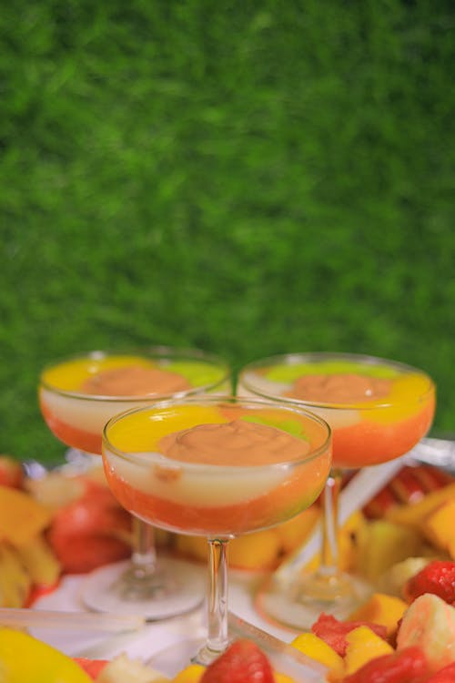 Fruit Cocktail in Glasses