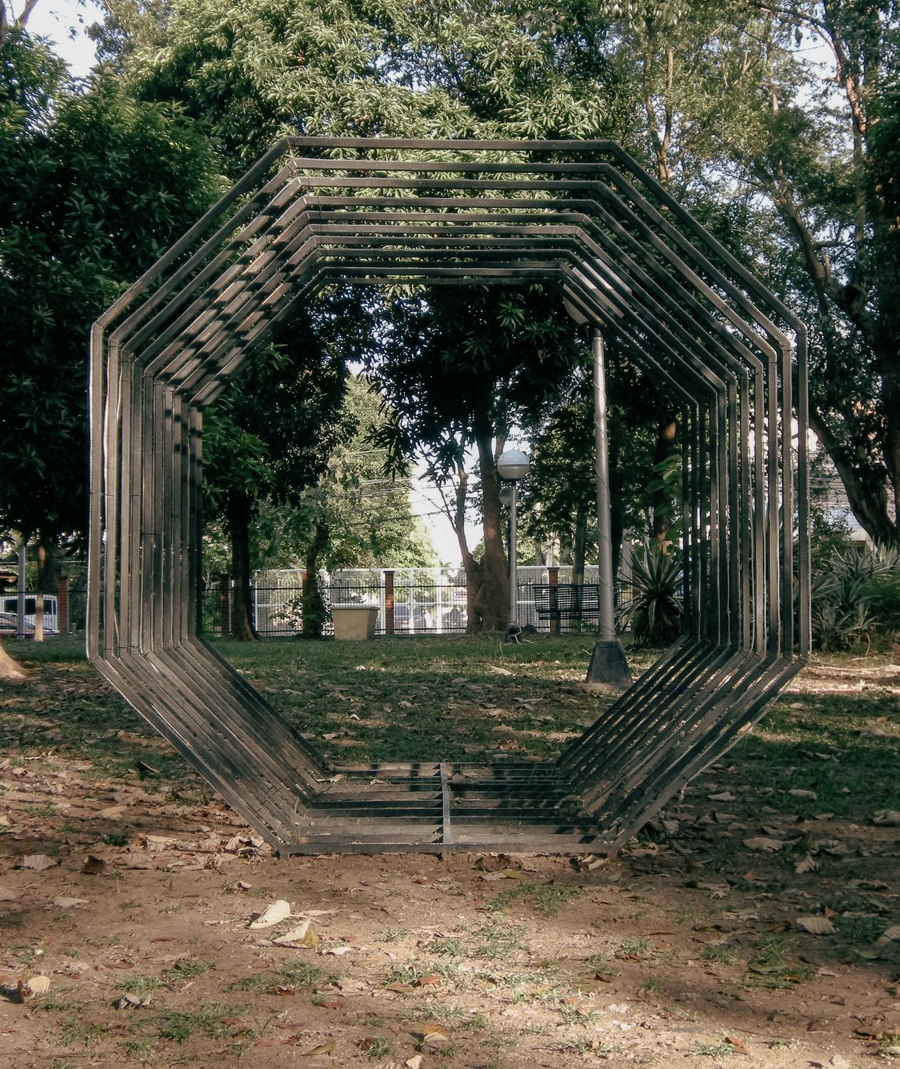 Octagonal Structures Octagonal Metal Structure in a Park · Free Stock Photo