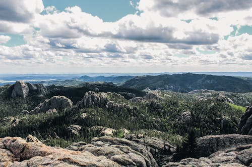 Panoramic View of a Rocky Mountain Range 