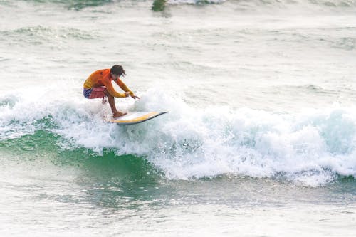 Man Surfing on the Sea Wave