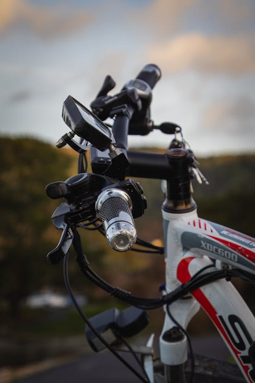 Close Up of Bicycle Handlebars Outdoors