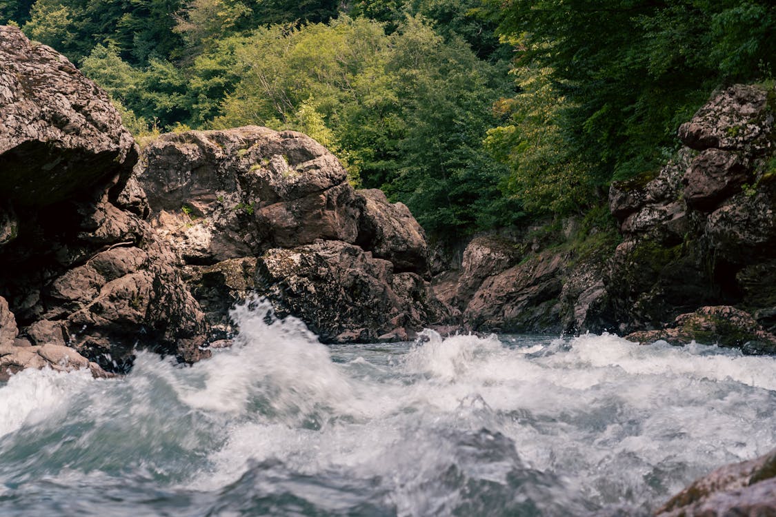 Wavy, Flowing Water on River