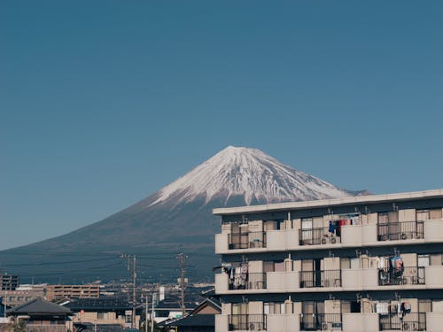 Residential Building against Mount Fuji