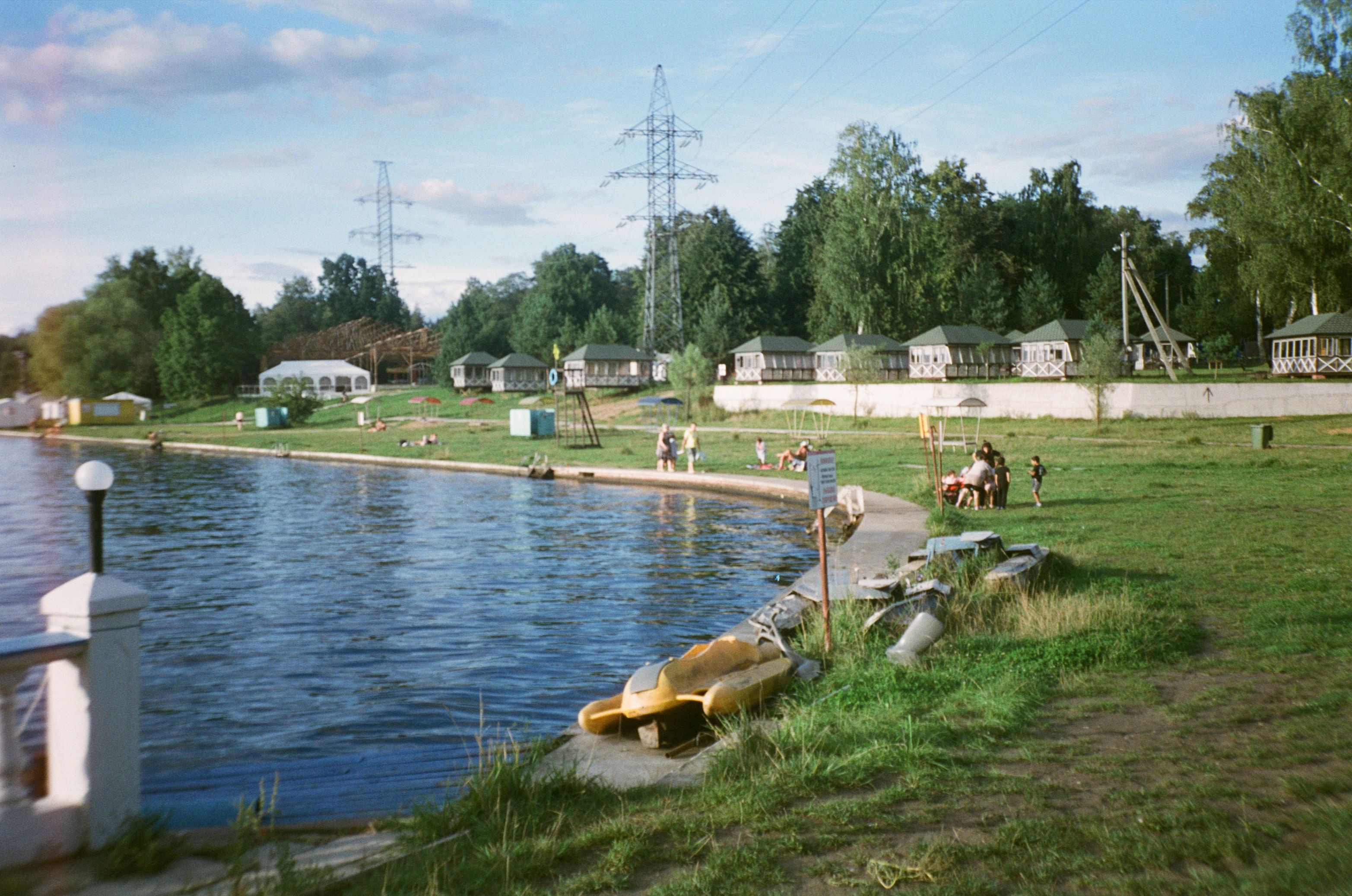 Camp cabins and five-acre lake at Bear Creek Camp
