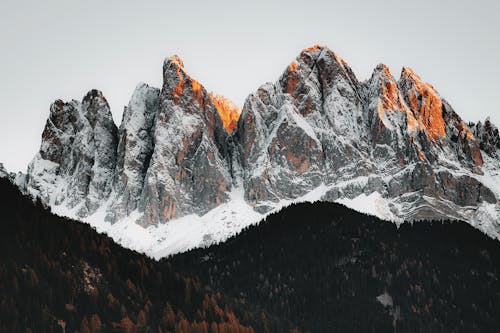 View of Rocky Snowcapped Mountains 