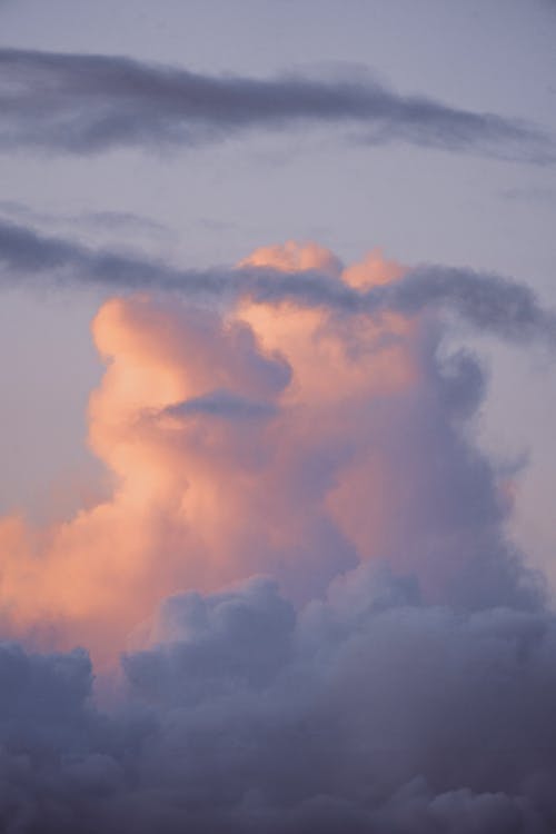 View of Clouds in Pastel Colors at Sunset 