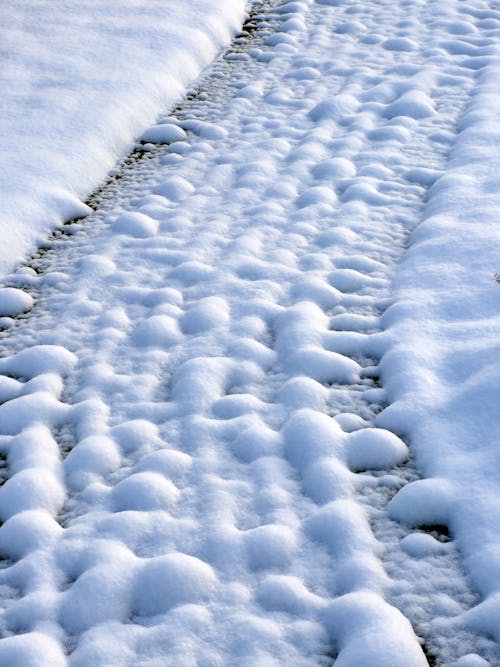 Dirt Path Covered in Snow
