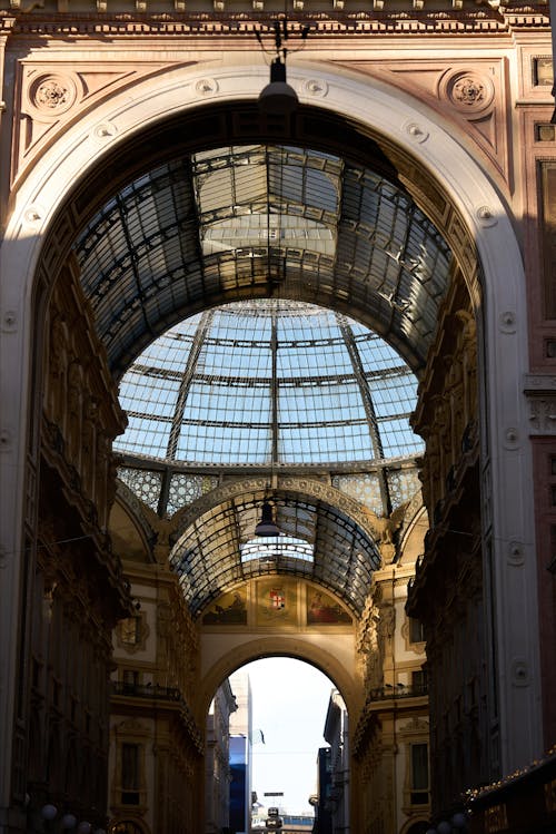 갤러리아 비토리오 에마누엘레 ii, 밀라노, 쇼핑 갤러리의 무료 스톡 사진