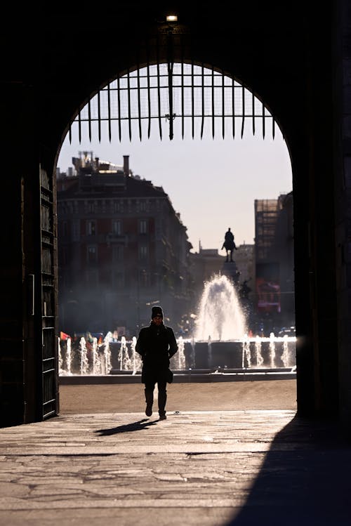 Gratis stockfoto met fontein, ijzeren poort, kerel