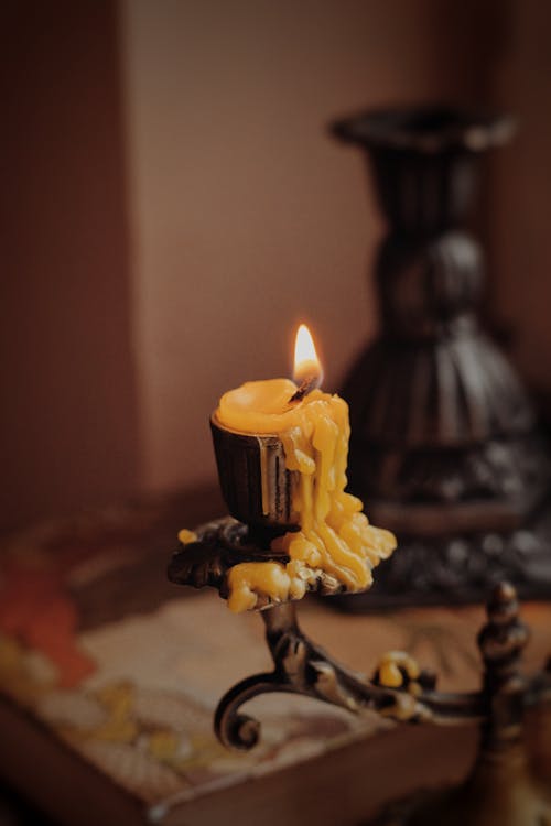 Wax Candle Burning