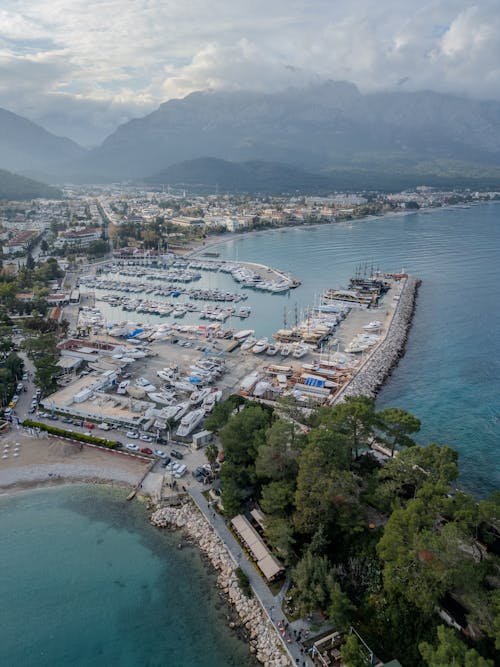 Ships in Harbor of Kemer, Turkey