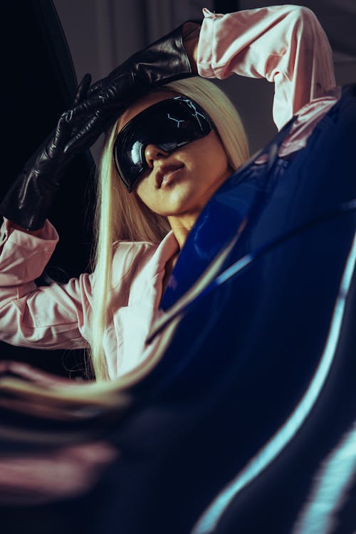 A Blonde Woman in Sunglasses