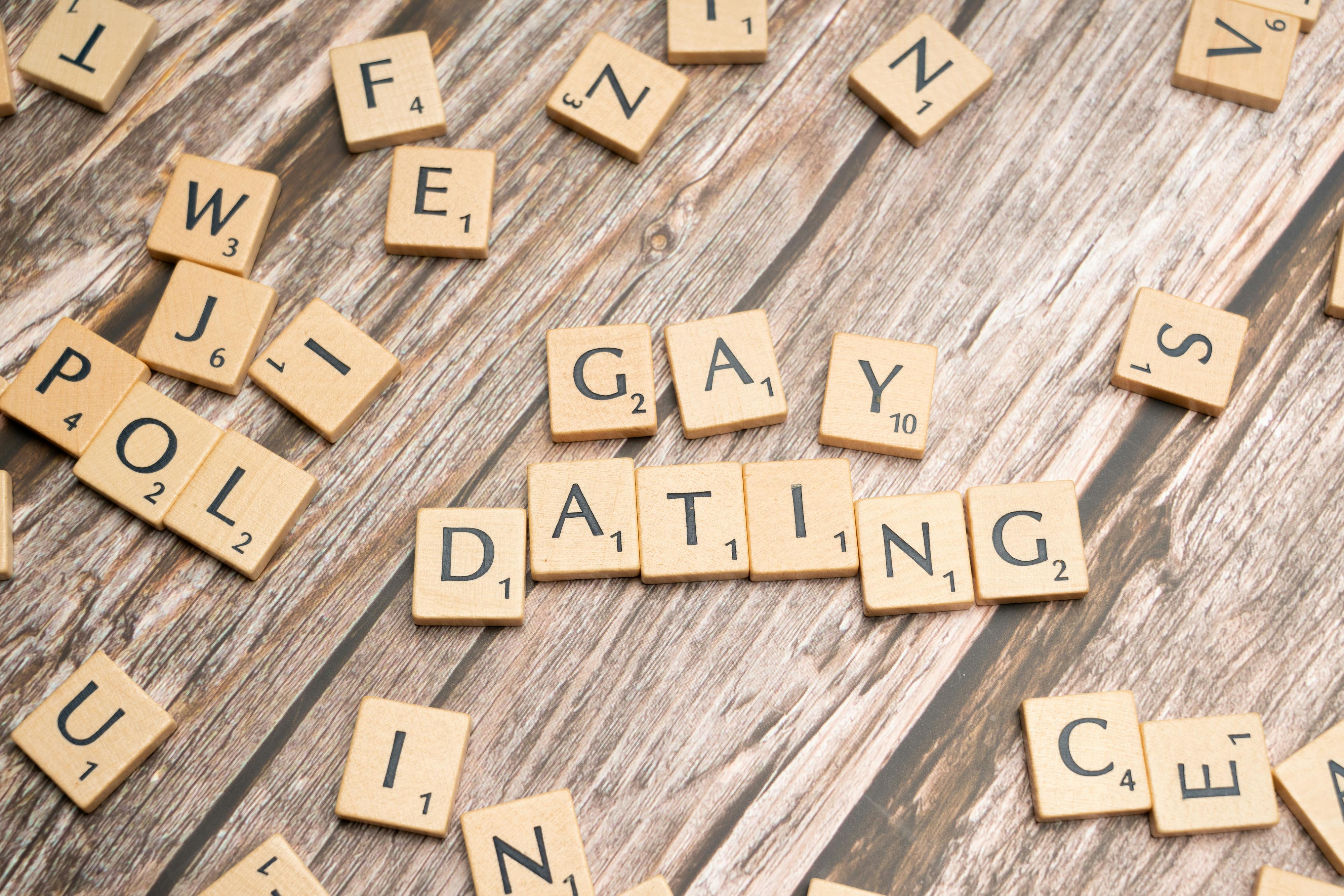 the word gay dating written in scrabble letters