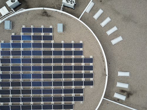 Birds Eye View of Solar Panels