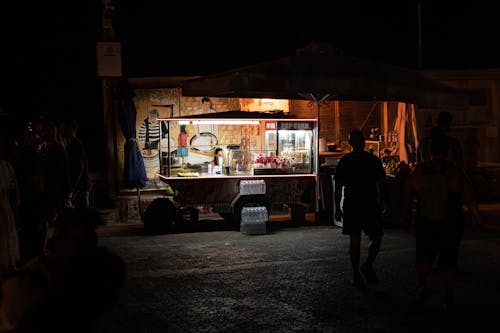 Food Stand at Night