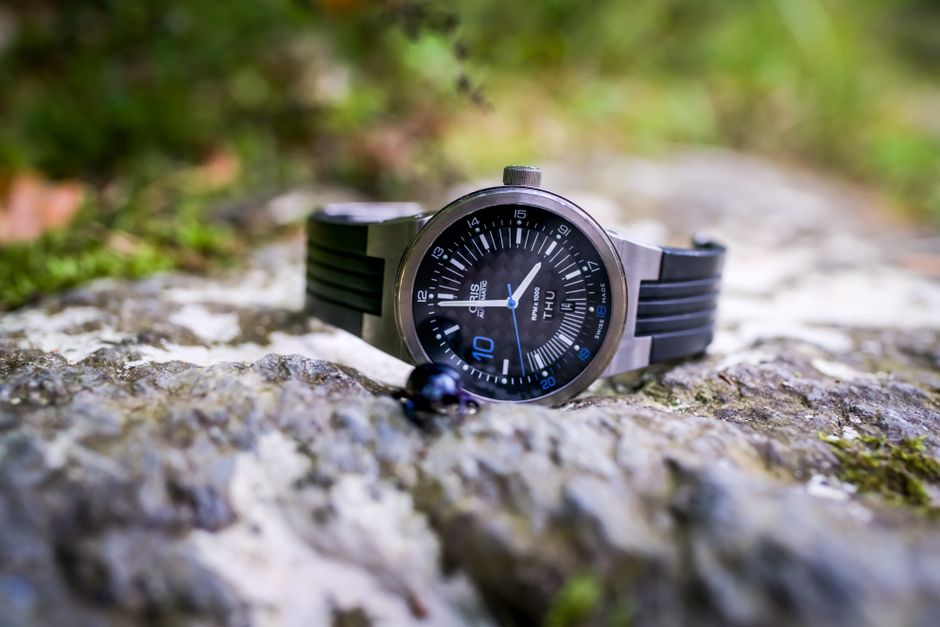 titanium watch blue dial