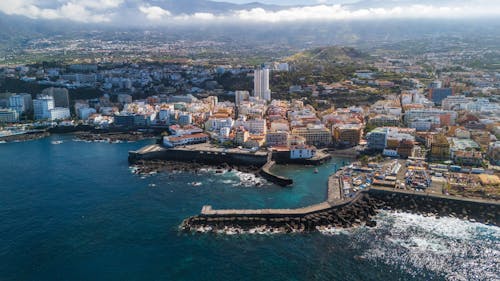 Δωρεάν στοκ φωτογραφιών με puerto de la cruz, αεροφωτογράφιση, ακτογραμμή