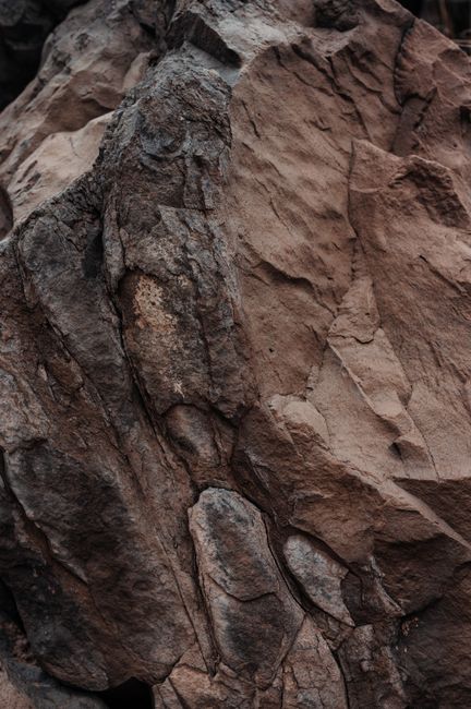 Detailed close-up of a textured rock surface showcasing geological patterns and rough texture.