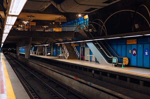 Empty La Gavia Subway Station in Madrid, Spain