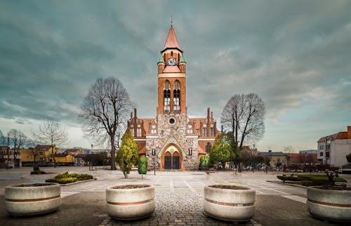 Facade of the Church in Grodzisk Wielkopolski, Poland 