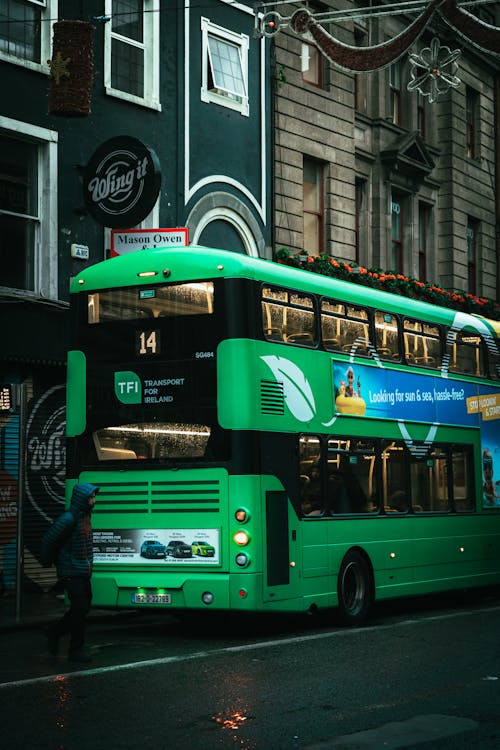 Double Decker on Street in Dublin