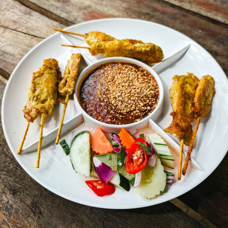 Air Fryer Tempeh Satay and Peanut Noodle Salad