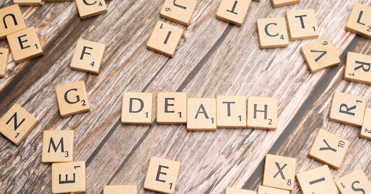 Death scrabble letters on a wooden table · Free Stock Photo