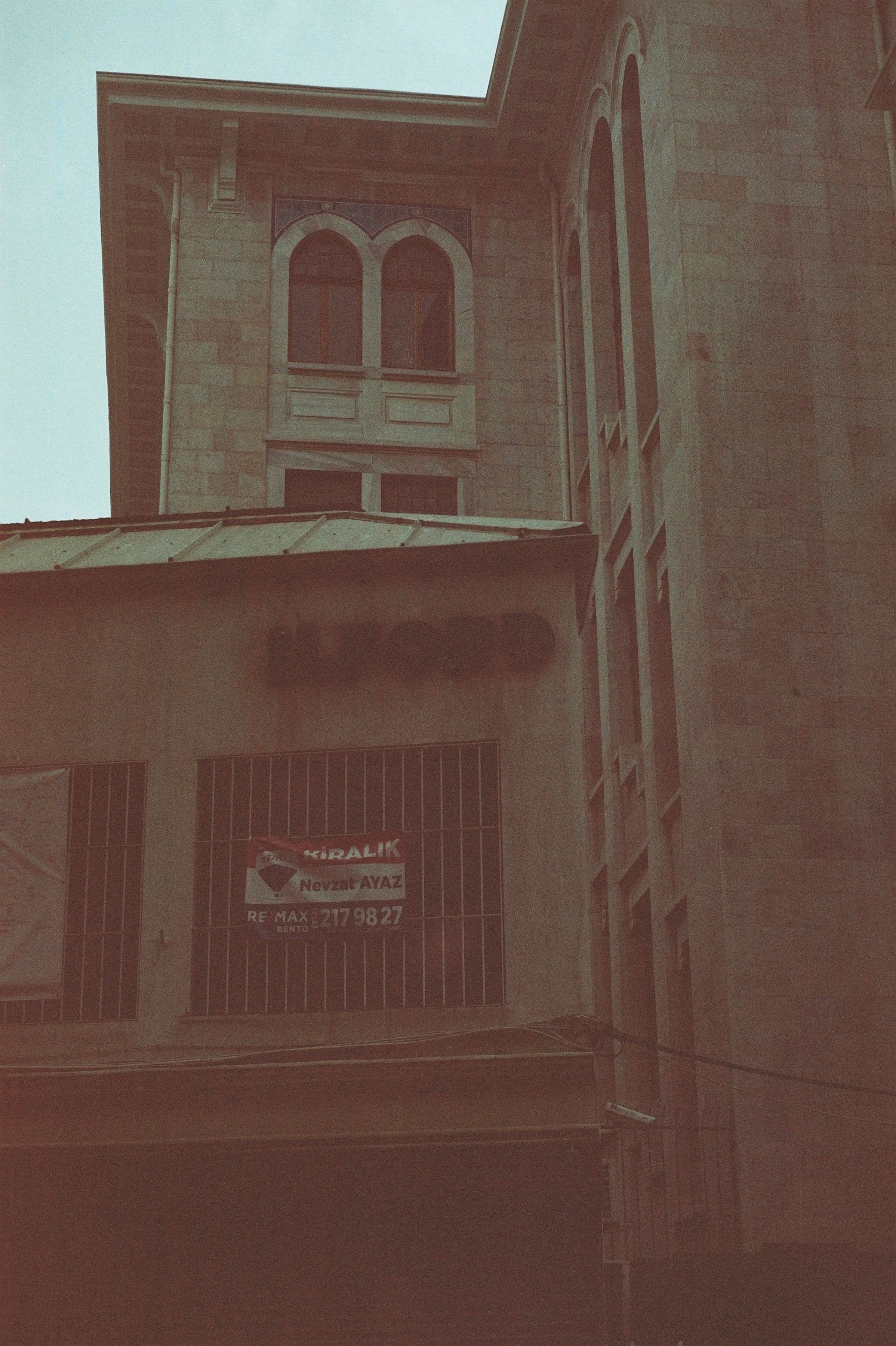 A vintage-style photo of historic buildings in Istanbul, Türkiye.